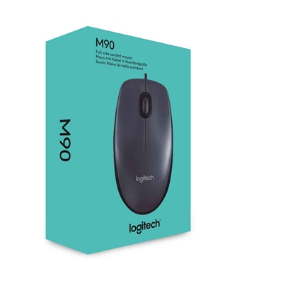 Logitech M90 Wired USB Mouse, 3-Buttons, 1000dpi and Optical Tracking, Ambidextrous Design for PC, Mac and Laptop, Black image 3