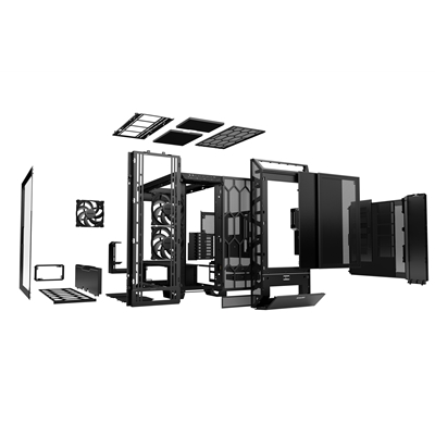 be quiet! Dark Base Pro 901 Full Tower Gaming PC Case, Black, 4x USB 3.2 Type A, Interchangeable Top Cover and Front Panel, Touch Sensitive I/O, 3x Silent WIngs 4 PWM Fans, ARGB Lighting image 4