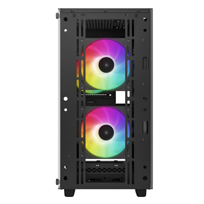 DeepCool CC360 ARGB, Black, Mini Tower Chassis w/ Tempered Glass Window, 3x 120mm ARGB Fans, USB 3.0, mATX/mITX image 4