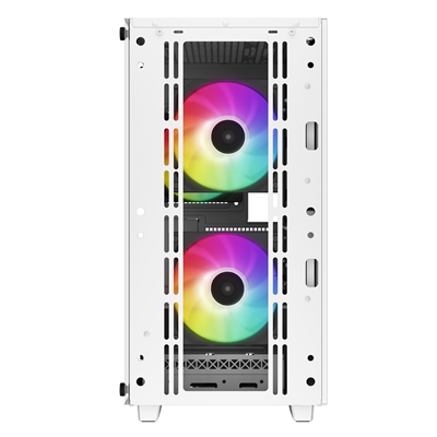DeepCool CC360 ARGB WH, White, Mini Tower Chassis w/ Tempered Glass Window, 3x 120mm ARGB Fans, USB 3.0, mATX/mITX image 4