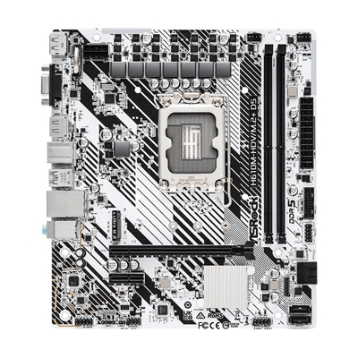 ASRock H610M-HDV/M.2+ D5 Intel 1700 Socket Motherboard, Micro-ATX, 2x DDR5 Slots, 1x M.2 Socket, 1x USB-C Port, GbE LAN, 1x D-Sub / 1x DisplayPort / 1x HDMI Port image 2
