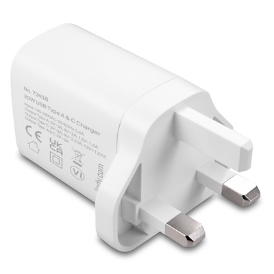 LINDY 73416 Power Adapter, USB, 24 pin USB-C, 20W, Fast Charge, Power Delivery 3.0, White image 2