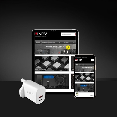LINDY 73416 Power Adapter, USB, 24 pin USB-C, 20W, Fast Charge, Power Delivery 3.0, White image 3
