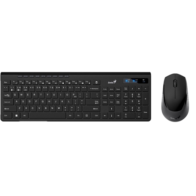 Genius SlimStar 8230 Bluetooth 5.3 and 2.4GHz Wireless Keyboard and Mouse Set, 12 Multimedia Function Keys, Full Size UK Layout, Optical Sensor Mouse, 1200dpi, Connect up to 3 devices simultaneously image 2