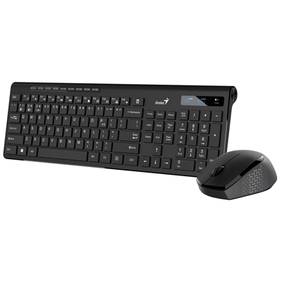 Genius SlimStar 8230 Bluetooth 5.3 and 2.4GHz Wireless Keyboard and Mouse Set, 12 Multimedia Function Keys, Full Size UK Layout, Optical Sensor Mouse, 1200dpi, Connect up to 3 devices simultaneously image 3