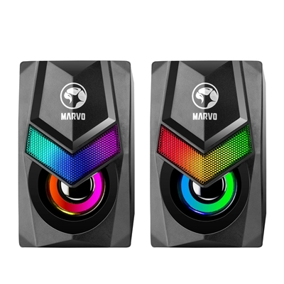 Marvo Scorpion SG-118 Havoc 10 USB Powered Stereo RGB 6W Gaming Speakers (Black) image 2