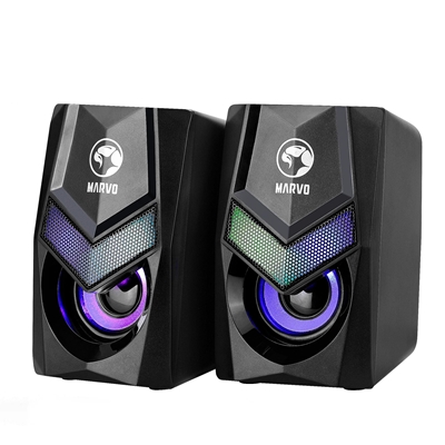 Marvo Scorpion SG-118 Havoc 10 USB Powered Stereo RGB 6W Gaming Speakers (Black) image 3