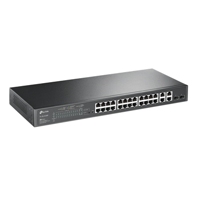 TP-Link TL-SL2428P 24-Port Metal 10/100Mbps + 4-Port Gigabit Smart Switch with 24-Port PoE+ (250W) image 2