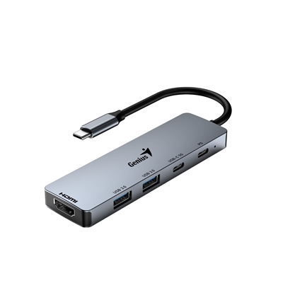 Genius USB Type-C 5-In-1 Hub Docking Station with USB-C 100W Power Delivery, USB-C 3.0, 2x USB A 3.0, 4K HDMI, PC, Laptop, Tablets, iPad, MacBook, iMac Compatible image 2