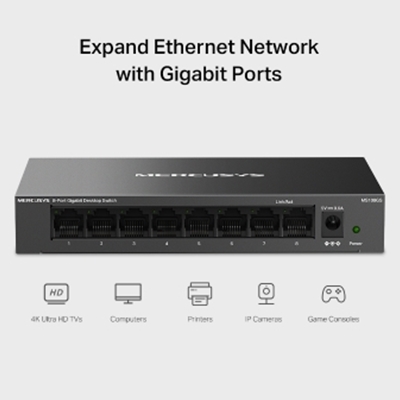 Mercusys MS108GS 8 Port Gigabit Ethernet Network Switch Steel Case image 6