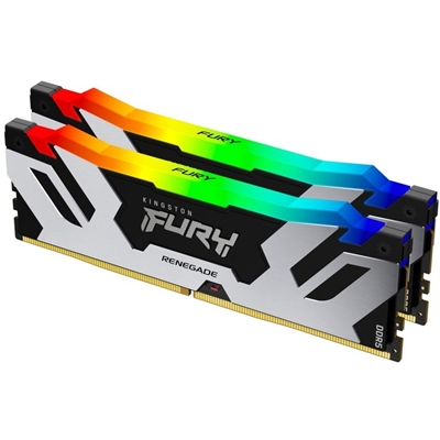 Kingston FURY Renegade KF572C38RSAK2-48 48GB (2x 24GB) DIMM System Memory, 7200MHz, DDR5, CL38, Silver, RGB, Intel XMP image 2