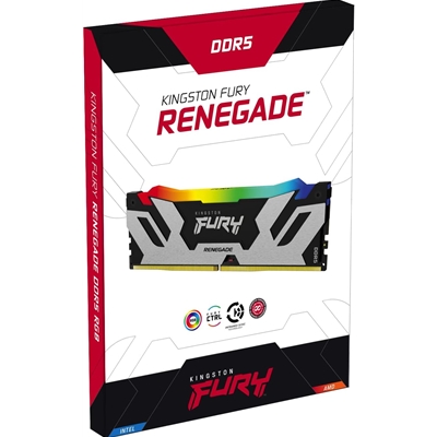 Kingston FURY Renegade KF564C32RSAK2-64 64GB (2x 32GB) DIMM System Memory, 6400MHz, DDR5, CL32, Silver, RGB, Intel XMP image 5