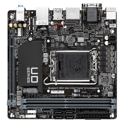 Gigabyte H610I DDR4 Ultra Durable Intel 1700 Socket Motherboard, Mini-ITX, 2x DDR4 Slots, 1x M.2 Socket, GbE LAN, 1x D-Sub / 2x DisplayPorts / 1x HDMI Port image 2