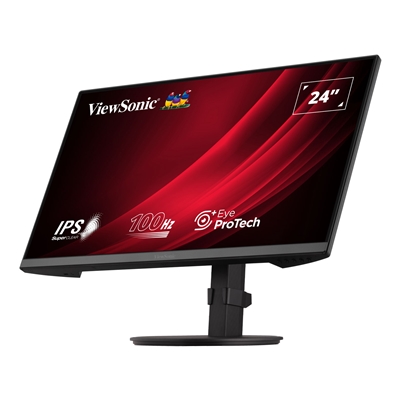 Viewsonic VA2408-HDJ 24 Inch IPS Monitor, Full HD, 100Hz, 5ms, VGA, HDMI, Display Port, Height Adjust, Pivot, Swivel, Int PSU, VESA image 3