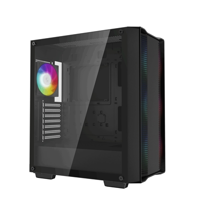 DeepCool CC560 ARGB V2 Case, Gaming, Black, Mid Tower, 1 x USB 3.0 / 1 x USB 2.0, Tempered Glass Side Window Panel, Abundant Airflow Performance, Addressable RGB LED Fans, ATX, Micro ATX, Mini-ITX image 2