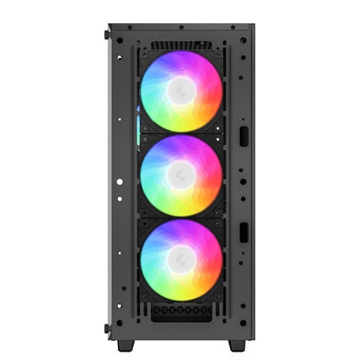 DeepCool CC560 ARGB V2 Case, Gaming, Black, Mid Tower, 1 x USB 3.0 / 1 x USB 2.0, Tempered Glass Side Window Panel, Abundant Airflow Performance, Addressable RGB LED Fans, ATX, Micro ATX, Mini-ITX image 4