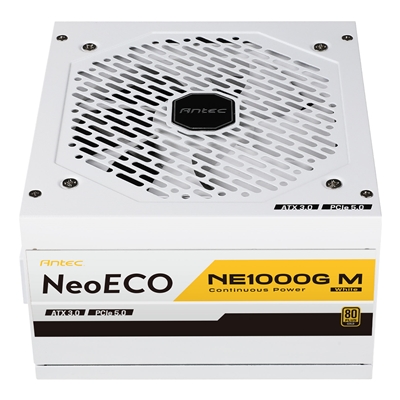 Antec NE1000G M, White, PCIe 5.0 Ready, Fully Modular, 80PLUS Gold, Single Rail, 83A, 120mm FDB Fan, ATX3.0 PSU image 5