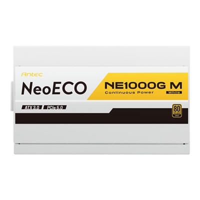 Antec NE1000G M, White, PCIe 5.0 Ready, Fully Modular, 80PLUS Gold, Single Rail, 83A, 120mm FDB Fan, ATX3.0 PSU image 6
