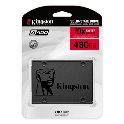 Kingston A400 (SA400S37/480G) 480GB, 2.5 Inch SSD, SATA 3 Interface, Read 500MB/s, Write 450MB/s, 3 Year Warranty image 2