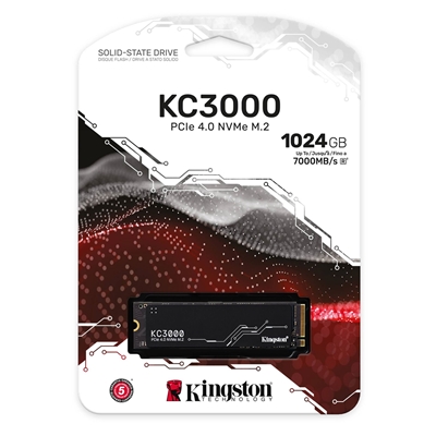 Kingston KC3000 (SKC3000S/1024G) 1TB NVMe SSD, M.2 Interface, PCIe Gen4, 2280, Read 7000MB/s, Write 6000MB/s, 5 Year Warranty image 3