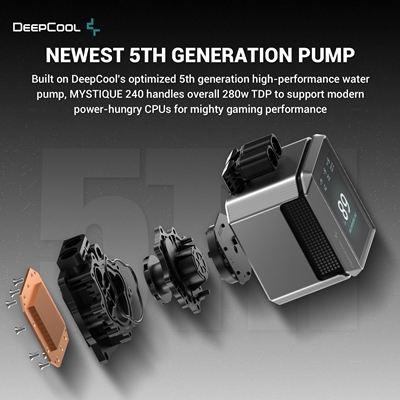 DeepCool Mystique 240 CPU Cooler, Personalized Cooling with 2.8" TFT LCD Screen and Enhanced Pump Performance, 5 year warranty image 4