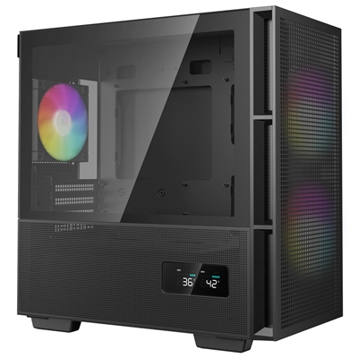 DeepCool CH360 Digital Gaming Case Black Mid Tower with Tempered Glass Side Window Panel, Advanced Cooling, USB 3.0/USB-C Ports, Pre-Installed Fans, Micro ATX/Mini-ITX image 2