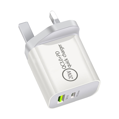 Prevo QC70 20W USB Type-C & USB Type-A Fast Charge Mains Charger with QC 3.0 for Laptops, Ultrabooks, Chromebooks, iPads, MacBooks, Smartphones, Tablets, Mobile Devices, Action Cameras, DSLRs image 2