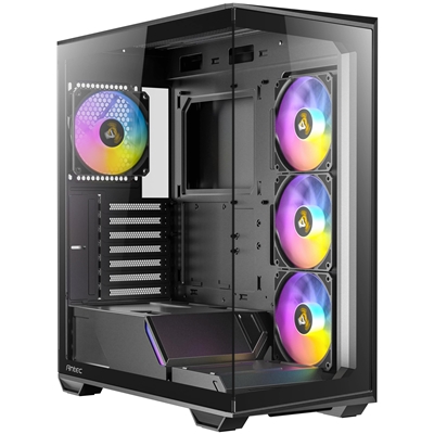 ANTEC Constellation C3 Black ARGB Case, 270' Full-View Tempered Glass, Dual Chamber, Tool-Free Design, 4 x ARGB PWM Fns With Built-In Fan Controller, ATX, Micro-ATX, ITX image 4