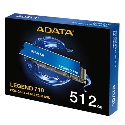 Adata Legend 710 (ALEG-710-512GCS) 512GB NVMe SSD, M.2 Interface, PCIe Gen3, 2280, Read 2400MB/s, Write 1600MB/s, Heatsink, 3 Year Warranty image 3