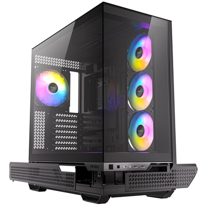 Antec C7 ARGB Mid Tower Tempered Glass PC Gaming Case - Black, 3x 120mm & 1x 140mm ARGB Fans, USB 3.2 Gen2, EATX/ATX/mATX/mITX Support image 2