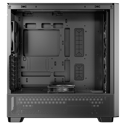 Antec FLUX Mid Tower PC Case - Tempered Glass, Black/Wood, 5 PWM Fans, USB-C, E-ATX/ATX/mATX/ITX Compatibility image 5