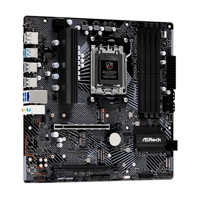 ASRock B650M PG Lightning AMD AM5 Socket Motherboard, Micro-ATX, 4x DDR5 Slots, 3x M.2 Sockets, 1x USB-C Port, 2.5GbE LAN, 1x DisplayPort / 1x HDMI Port image 4