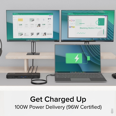 Plugable TBT4-UD5 ThunderBolt 4 Dual Monitor (2x 4K or 1x 8K) 96W USB-C PD Docking Station image 6