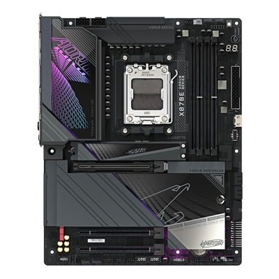 Gigabyte X870E AORUS MASTER AMD AM5 Socket Motherboard, ATX, 4x DDR5 Slots, 4x M.2 Sockets, Fitted I/O Shield, 5GbE LAN, Wi-Fi 7, 1x HDMI Port / 2x USB-C (USB4) image 2