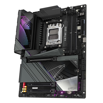 Gigabyte X870E AORUS MASTER AMD AM5 Socket Motherboard, ATX, 4x DDR5 Slots, 4x M.2 Sockets, Fitted I/O Shield, 5GbE LAN, Wi-Fi 7, 1x HDMI Port / 2x USB-C (USB4) image 4