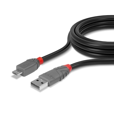 Lindy 36730 0.2m USB 2.0 Type A to Micro-B Cable, Anthra Line image 5