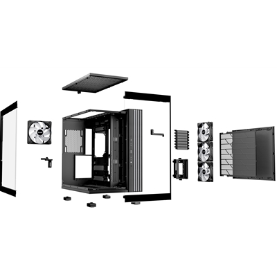 be-quiet! Light Base 600 LX, Black, Midi-Tower ATX Case, Massive ARGB LED Strip, Full Windowed Design, 4x Light Wings LX 120mm PWM fans included image 4