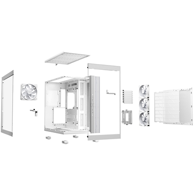 be-quiet! Light Base 600 LX, White, Midi-Tower ATX Case, Massive ARGB LED Strip, Full Windowed Design, 4x Light Wings LX 120mm PWM fans included image 4
