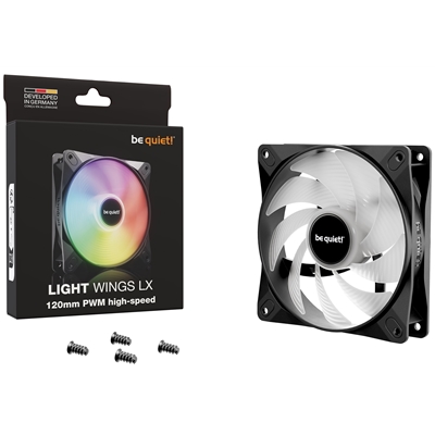 Be Quiet! LIGHT WINGS LX 120mm PWM High-Speed Case Fan, Rifle Bearing, 9 optimized fan blades with perfect angle for extraordinary air pressure, 3 Years Warranty image 5
