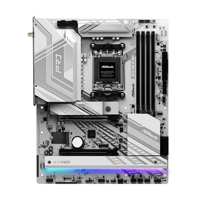 ASRock X870 PRO RS WIFI AMD AM5 Socket Motherboard, ATX, 4x DDR5 Slots, 3x M.2 Sockets, Fitted I/O Shield, 2.5GbE LAN, Wi-Fi 7, 1x HDMI Port / 2x USB-C (USB4) image 2