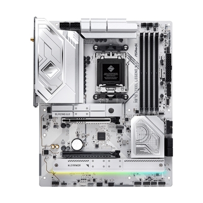 ASRock X870 STEEL LEGEND WIFI AMD AM5 Socket Motherboard, ATX, 4x DDR5 Slots, 3x M.2 Sockets, Fitted I/O Shield, 2.5GbE LAN, Wi-Fi 7, 1x HDMI Port / 2x USB-C (USB4) image 2