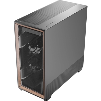 Antec Flux PRO Full Tower PC Case with Tempered Glass, Black/Wood, 6 Pre-Installed Fans, USB Type-C, E-ATX/ATX/mATX/mITX Compatibility image 6