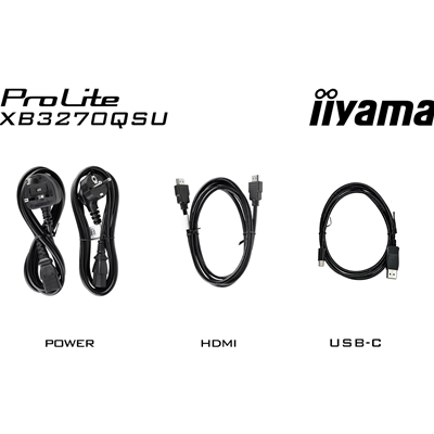 iiyama PROLITE XB3270QSU-B1 32 inch IPS Monitor, WQHD, 3ms, HDMI, DisplayPort, USB Hub, Freesync, 100Hz, Speakers, Black, Internal PSU, Height Adjustable, VESA image 2