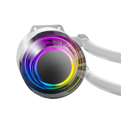 ANTEC Vortex 360 ARGB AiO Liquid CPU Cooler, White, Universal Socket, 360mm Radiator, PWM 2000RPM Fusion ARGB Cooling Fans, Addressable RGB LED Lighting with Suspended Spiral Pump Head Design image 6