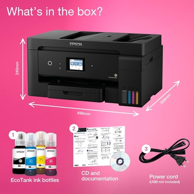 Epson Ecotank ET-15000 C11CH96401CA Printer,  Colour, Wireless, A3, All-in-One inc Fax, Network, ADF, 6.8cm Touchscreen Panel image 4