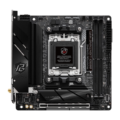 ASRock B650I LIGHTNING WIFI AMD AM5 Socket Motherboard, Mini-ITX, 2x DDR5 Slots, 2x M.2 Socket, Fitted I/O Shield, 2.5GbE LAN, Wi-Fi 6E, 1x HDMI Port image 2