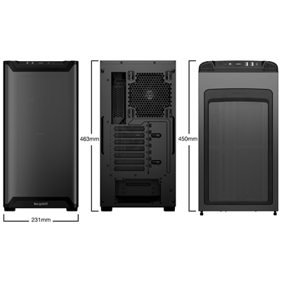 be quiet! Pure Base 501 Airflow Window Black ATX Mid Tower Case with USB-A, USB-C, 2 x Pure Wings 2 140mm Black PWM Fans, Sleek Front Panel and Airflow Cover image 2