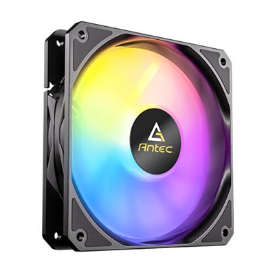 Antec P12 ARGB PWM 120mm Fan 3 pack - 4-Pin, Black, High-Airflow Cooling, 9-Blade Design with Anti-Vibration Pads image 3