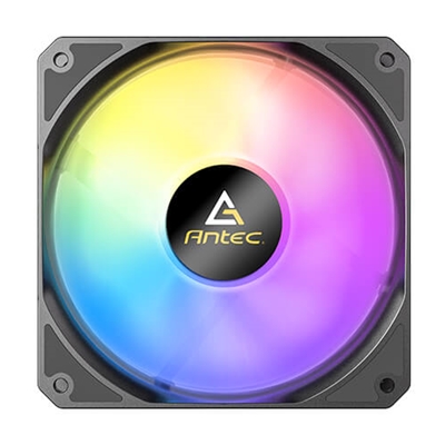 Antec P12 ARGB PWM 120mm Fan 3 pack - 4-Pin, Black, High-Airflow Cooling, 9-Blade Design with Anti-Vibration Pads image 4