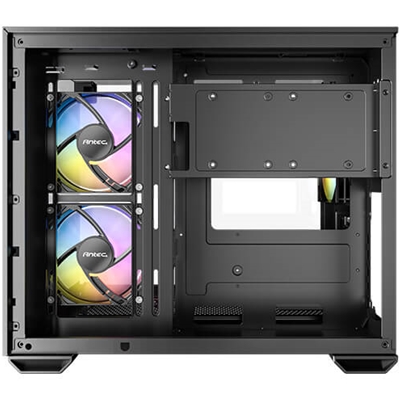 Antec CX600M Trio ARGB Mini Tower Gaming Case, Black, Tempered Glass Panels, Dual Chamber Design, Vertical Cooling, Pre-Installed ARGB Fans, Water Cooling Support, image 3